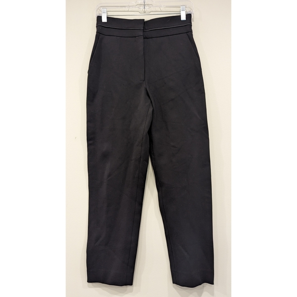 🆕 Sandro Paris Black Noir Stretch Fabric Carrot Pants Size 36 - Picture 13 of 13